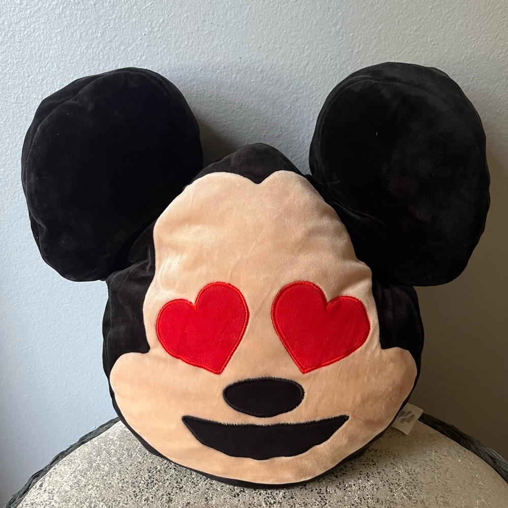 Double Sided Mickey And Minnie Mouse Pillow
Approx 16” tall